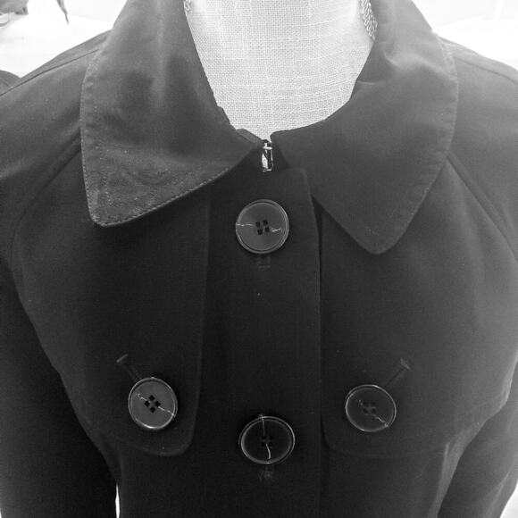 LONDON FOG BLACK MULTI POCKET LINED TRENCH COAT PM - Picture 2 of 9